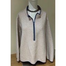 J Jill Fit Pullover Womens plus size 2X Off White 1/4 Zip Quilted Cotton... - $382.15 MXN