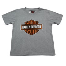 Harley Davidson Shirt Boys 12 Gray Short Sleeve Round Neck Graphic Print T Shirt - $19.68