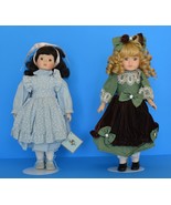 Toy/Hobby/Dolls-Two 16&quot; Porcelain Dolls with Stands - €21,53 EUR