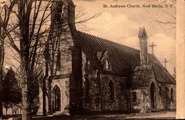 New Berlin Ny - St. Andrews Church - Rppc Postcard-BK27 - £2.32 GBP