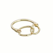 Chic 925 Sterling Silver Gold-Plated Adjustable Infinity Ring - Women&#39;s ... - £22.91 GBP