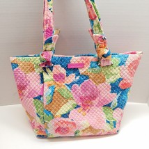 Vera Bradley Superbloom Zippered Shoulder Bag Purse Knotted Double Handle - £47.95 GBP