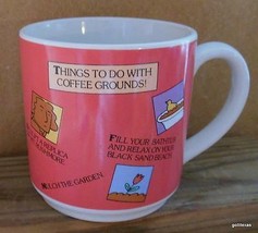 Vintage Mug &quot;Things to Do With Coffee Grounds&quot; 3.5&quot; - £10.90 GBP
