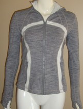 Lululemon Athletica Active Gray Stripe Yoga Full Zip Jacket Size 6, Used - £31.10 GBP