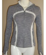 LULULEMON Athletica Active Gray Stripe YOGA Full Zip Jacket Size 6, Used - €34,40 EUR