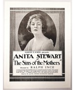 1919 Magazine Silent Movie Ad &quot;The Sins of the Mothers&quot; Starring Anita S... - £14.34 GBP