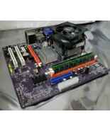 ECS MCP73VT-PM LGA775 MicroATX Motherboard with Core 2 E5300 4GB RAM Bac... - $37.06