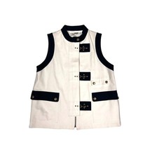 Vintage Nancy Heller Saks Fifth Avenue Canvas Fishing Vest Waistcoat 90s S - $88.21