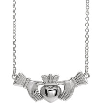 Sterling Silver 18&quot; Claddagh Necklace - £71.93 GBP