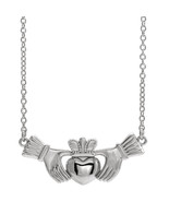 Sterling Silver 18&quot; Claddagh Necklace - €82,36 EUR
