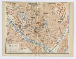 1926 ORIGINAL VINTAGE CITY MAP OF LE MANS / PAYS DE LA LOIRE / FRANCE - $33.75 CAD