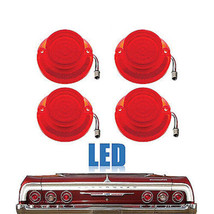 64 Chevy Impala Bel Air Biscayne Red LED Rear Tail Brake Light Lens Set of 4 - £102.35 GBP