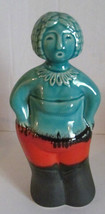 Vintage Mid Century Turquoise Red, &amp; Black Lava Glazed Ceramic Pottery o... - $55.00