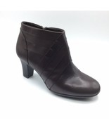 Michelle D Size 10 Brown Booties Heeled Boots Shoes Zippered Closure - €19,07 EUR