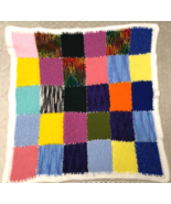 Handmade Crocheted Multicolor Infant Blanket  33&quot; x 33&quot; Square Beautiful... - $7.75