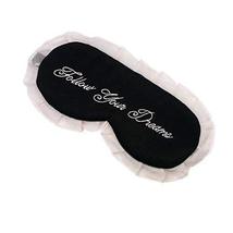 Soft Silk Sleep Eye Mask Cover Black Princess Style - $17.44