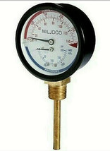 Miljoco  PB3008L04-2  3&quot; PressureTemperature Gauge 1/2&quot; NPT (PB3008L04-2-50) - £42.68 GBP