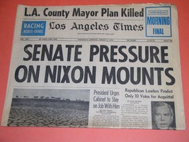 Richard Nixon Impeachment Newspaper Vintage 1974 L.A. Times Watergate Au... - $49.99