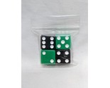Set Of (4) Black And Green Dice With White Pips 1/2&quot; - $6.92