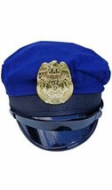 Police Patrol Hat Gold Badge Adjustable Fit Officer Cop Costume Blue FPH145 - £11.66 GBP