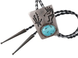 WB Vintage Native American Sterling/turquoise bolo tie - £177.64 GBP