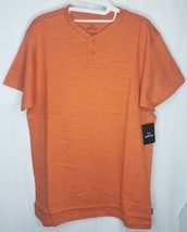 Brixton Henley Shirt Short Sleeve Tailored Fit Mens Size Medium Orange N... - £11.31 GBP