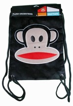 Paul Frank Black Plush Julius Drawstring Sling Backpack Gym Bag - £10.19 GBP