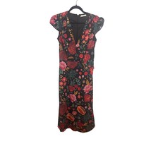 Wayward Fancies eShakti Floral Dress Medium Dark Academia Cap Sleeve Col... - $656.79 MXN