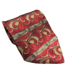 Cocktail Collection Red Gray Geometric Multicolor Novelty Silk Necktie - £16.61 GBP