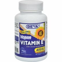 Deva Vegan Vitamins Natural Vitamin E 400iu with Mixed Tocopherols, 90-Count - £19.22 GBP
