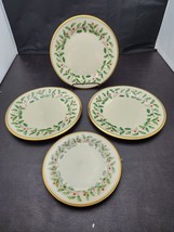 Lenox Holiday Dimensions 3 Salad Plates 1 Bread Butter Holly, Berries, G... - $43.01