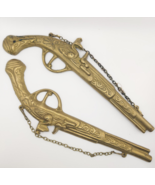 Vintage Metal Brass Decorative Gun, Hanging Brass Pistol Shape Set - $784.74 MXN