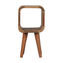Solid Wood Minimalist Open Curved Mini Oak Bedside Table - $147.66 CAD