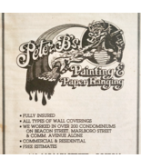 1989 Peter B&#39;s Painting &amp; Paper Hanging Advertisement Boston Vintage DWJJ15 - $34.26 CAD