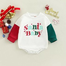 Baby Autumn Pullover Long Sleeve Romper, Oversized Santa sweater baby, Fashion C - £35.30 GBP