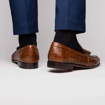 Bianchi Genuine Caiman Crocodile Dress Loafer Bay Apache image 3