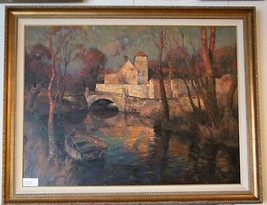 &quot;Mill in Provence&quot; by Leon Roulette Oil on Canvas 43&quot; x 56&quot; Signed Painting - $7,858.89
