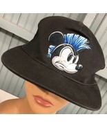 Mickey Mouse Mohawk 28 Youth Black Stretch Baseball Cap Hat Disney Parks - $14.21