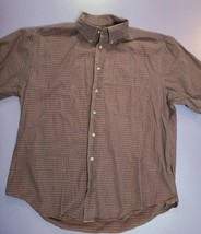 Roundtree And Yorke Mens Size L Check Short Sleeve Button Down Shirt - $9.78