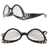 GUCCI INVERTED 0874 Black White Stripe Mirrored Runway Sunglasses GG0874S 003 - $438.08