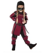 Teetot Boys Girls Ninja Costume Multicolor Jumpsuit Facemask Sash Halloween - $89.42 CAD