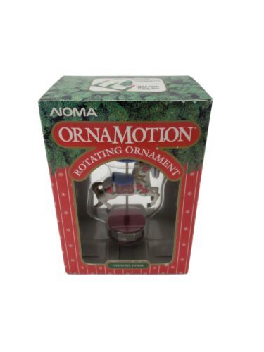 1989 Noma OrnaMotion Rotating Ornament Carousel Horse #2342 with Original Box  - $16.78