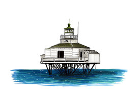 Half Moon Reef Lighthouse High Quality  Decal Car Truck Wall Window Cup ... - $6.95+