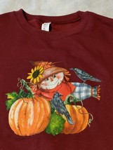 90s Y2K Jerzeez Scarecrow Pumpkin crewneck sweatshirt Small Crew Neck Sunflower  - £14.14 GBP