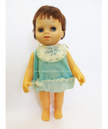 Mattel Brunette Tiny Chatty Baby Doll wearing original romper 1960s - $25.00