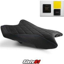 Kawasaki ZX6R Seat Cover with Gel 2019-2023 Black Blue Luimoto Tec-Grip Suede - $301.65