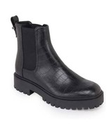 Kenneth Cole Reaction Salt Lug Patent Pull On Chelsea Boots in Black Cro... - $94.37 CAD
