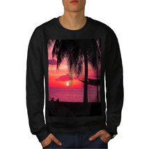 Wellcoda Romantic Sunset Mens Sweatshirt, Beach Casual Pullover Jumper - £23.72 GBP+