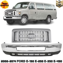 Front Bumper Chrome &amp; Grille Assembly For 2008-2014 Ford E-150 E-250 E-3... - $1,001.00