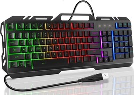 Gaming Keyboard, Keyboard Wired Keyboard USB Keyboard Wired Gaming Keyboard - £15.45 GBP